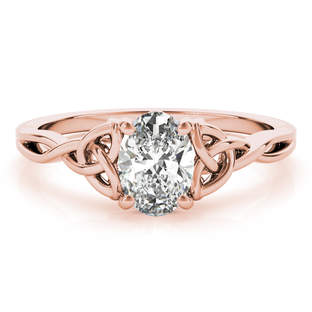 Celtic Love Knot Oval Diamond Solitaire Engagement Ring-VIRABYANI